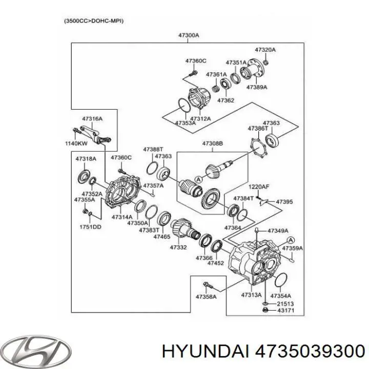  Anillo Reten Engranaje Distribuidor para Hyundai Santa Fe 2 