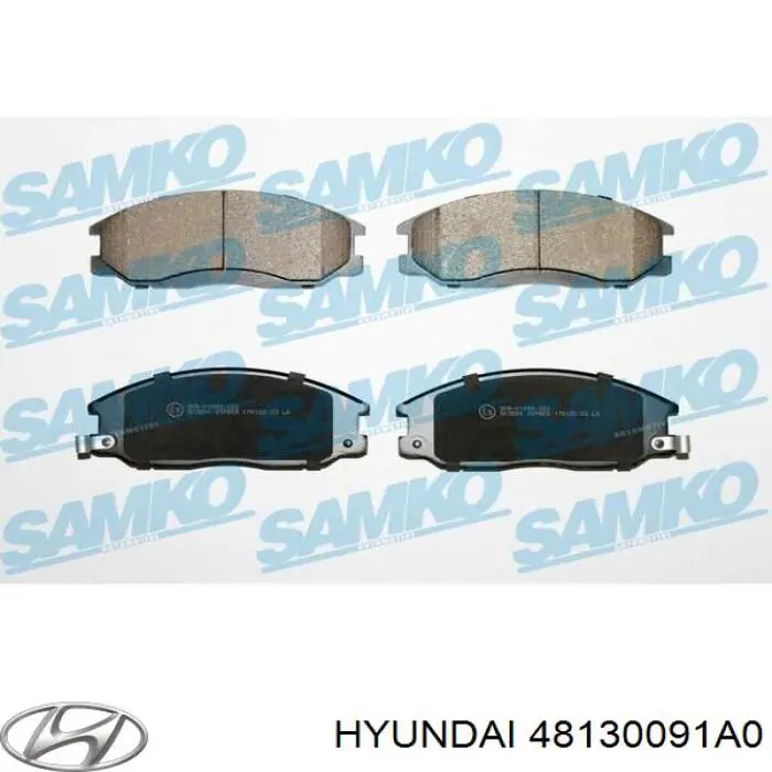 48130091A0 Hyundai/Kia pastillas de freno delanteras