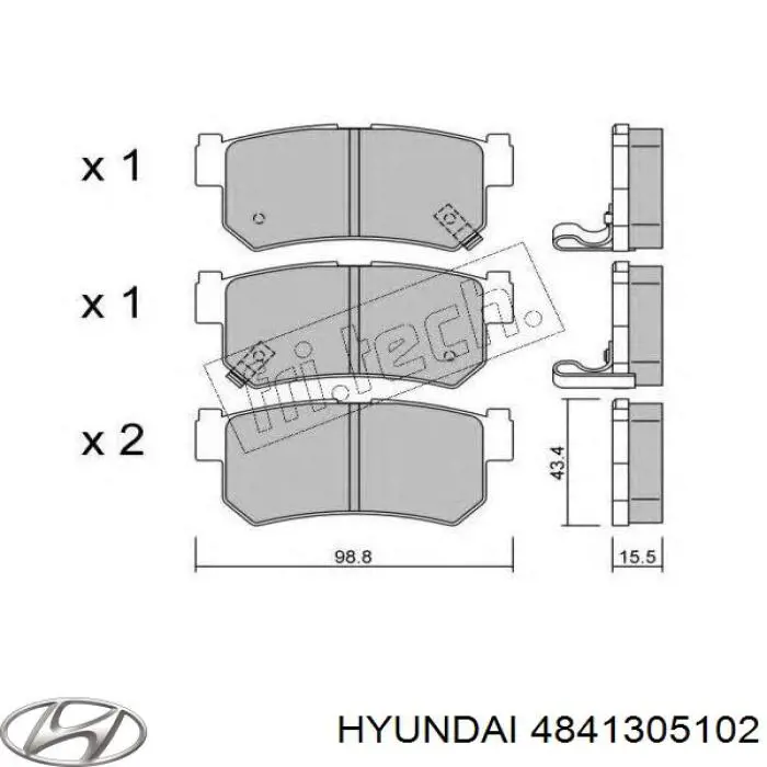 4841305102 Hyundai/Kia pastillas de freno traseras