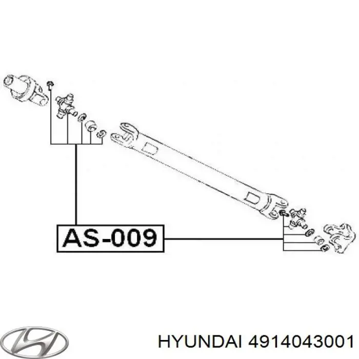 4914043001 Hyundai/Kia cruceta de árbol de cardán trasero