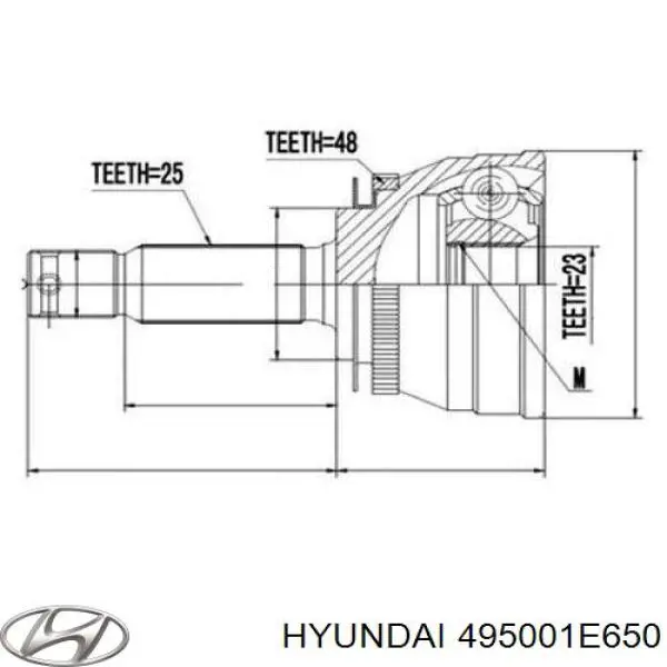 495001E650 Hyundai/Kia junta homocinética exterior delantera