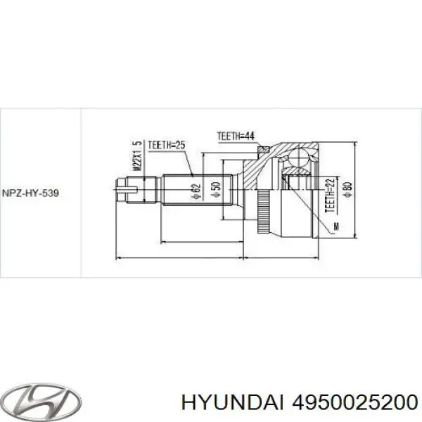  Árbol de transmisión delantero izquierdo para Hyundai Accent 2 