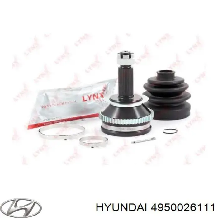 4950026111 Hyundai/Kia árbol de transmisión delantero izquierdo