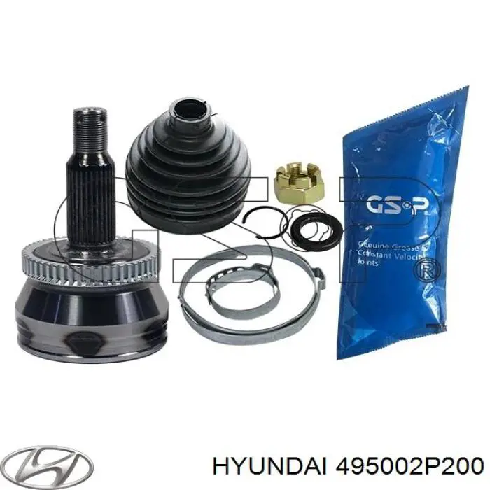 495002P200 Hyundai/Kia árbol de transmisión delantero izquierdo