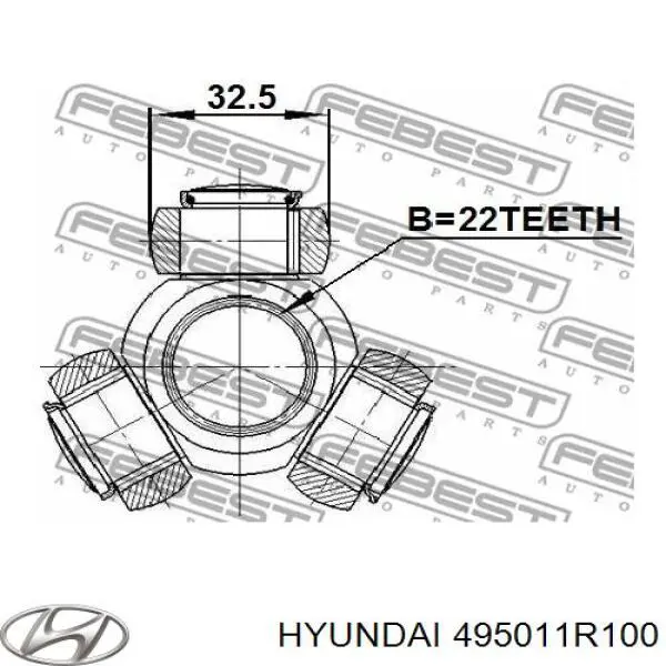 495011R100 Hyundai/Kia árbol de transmisión delantero derecho