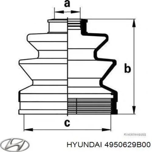 4950629B00 Hyundai/Kia fuelle, árbol de transmisión delantero exterior