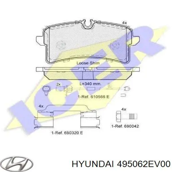 495062EV00 Hyundai/Kia fuelle, árbol de transmisión delantero interior