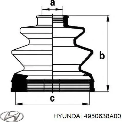 4950638A00 Hyundai/Kia fuelle, árbol de transmisión delantero interior