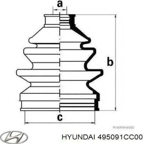 495091CC00 Hyundai/Kia fuelle, árbol de transmisión delantero exterior