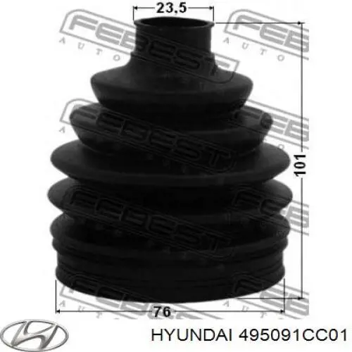 495091CC01 Hyundai/Kia fuelle, árbol de transmisión delantero exterior