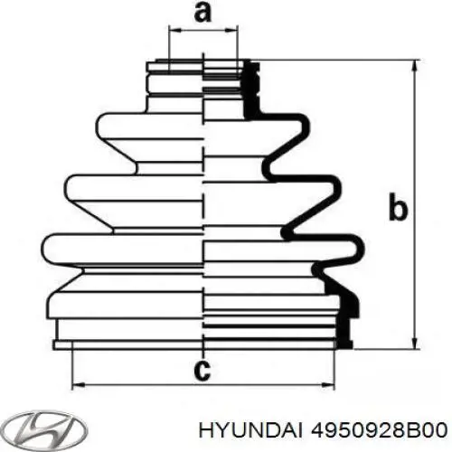 4950928B00 Hyundai/Kia fuelle, árbol de transmisión delantero exterior