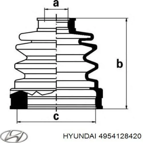 4954128420 Hyundai/Kia fuelle, árbol de transmisión delantero exterior