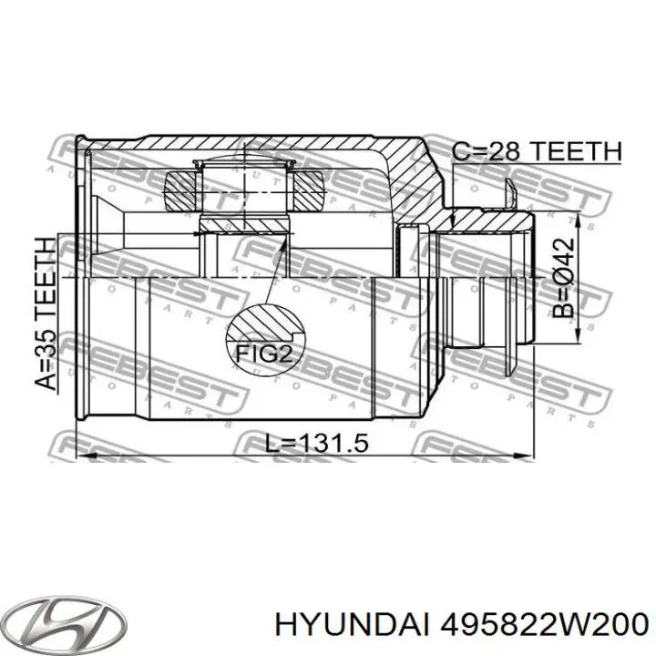  Junta homocinética interior delantera izquierda para Hyundai Azera HG