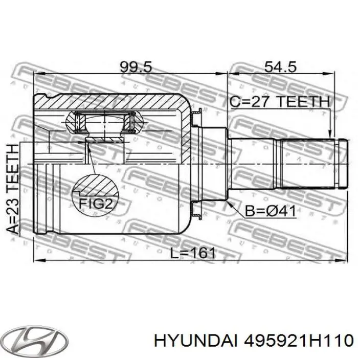 495921H110 Hyundai/Kia junta homocinética interior delantera izquierda