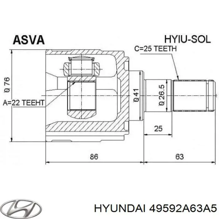 49592A63A5 Hyundai/Kia 