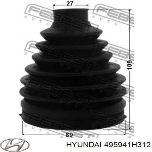 495941H312 Hyundai/Kia fuelle, árbol de transmisión delantero exterior