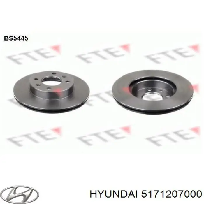 5171207000 Hyundai/Kia freno de disco delantero