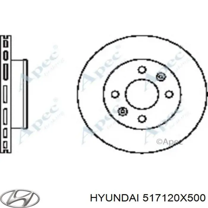 517120X500 Hyundai/Kia freno de disco delantero