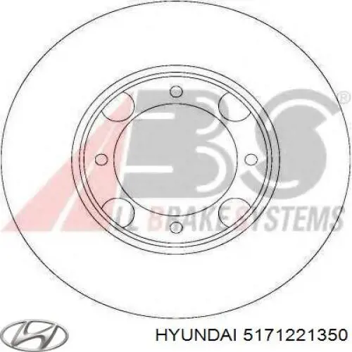 5171221350 Hyundai/Kia freno de disco delantero