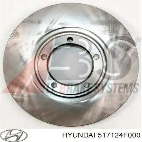 517124F000 Hyundai/Kia freno de disco delantero