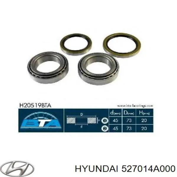 527014A000 Hyundai/Kia cojinete, palier, eje trasero