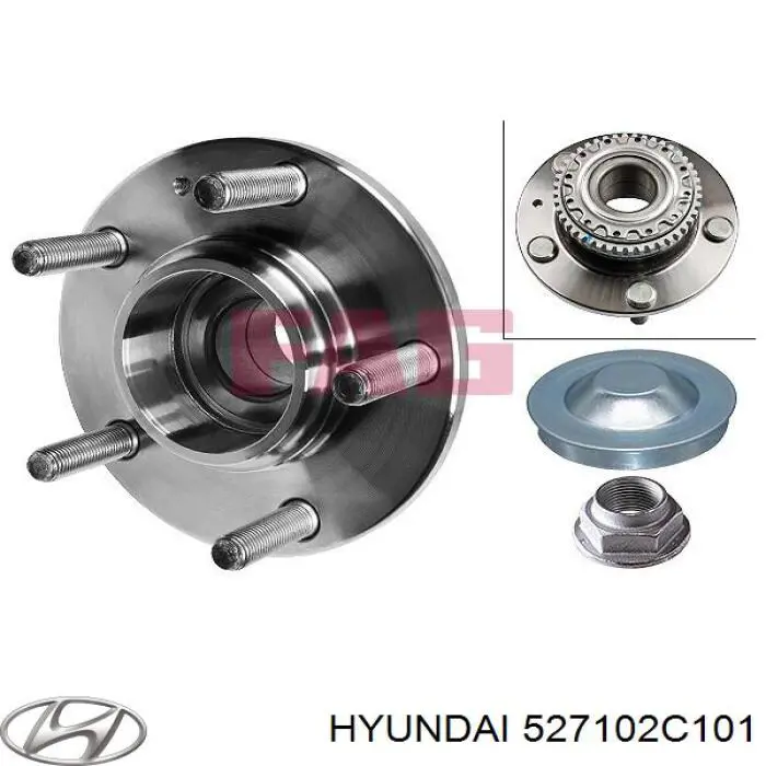 527102C101 Hyundai/Kia cubo de rueda trasero