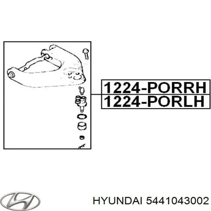 5441043002 Hyundai/Kia barra oscilante, suspensión de ruedas delantera, superior izquierda