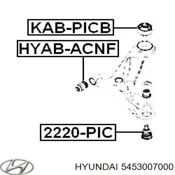 5453007000 Hyundai/Kia rótula de suspensión inferior