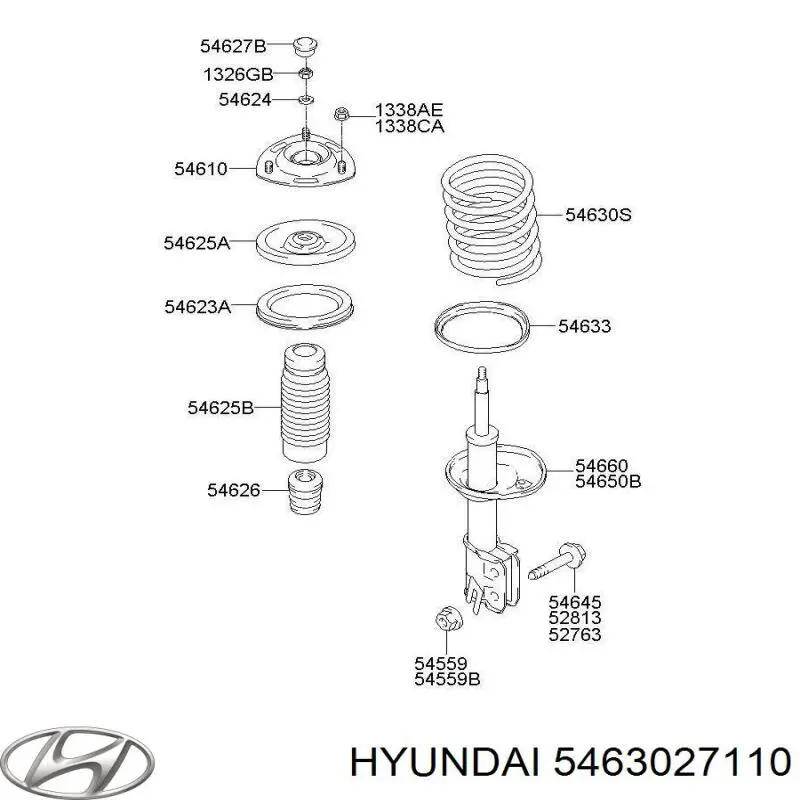 5463027110 Hyundai/Kia muelle de suspensión eje delantero