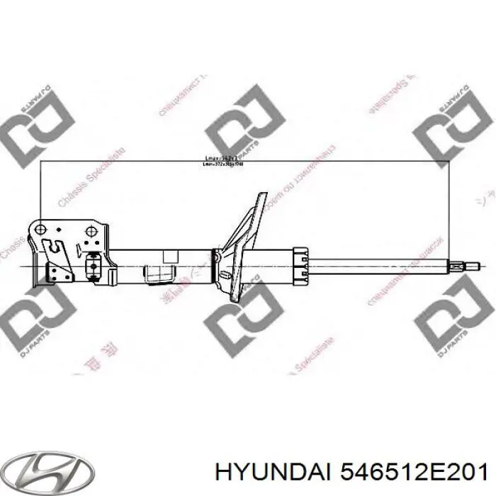 546512E201 Hyundai/Kia amortiguador delantero izquierdo