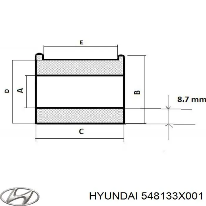 548133X001 Hyundai/Kia casquillo de barra estabilizadora delantera