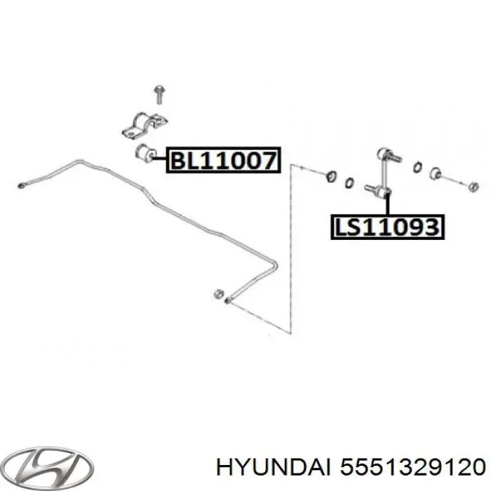 5551329120 Hyundai/Kia casquillo de barra estabilizadora trasera