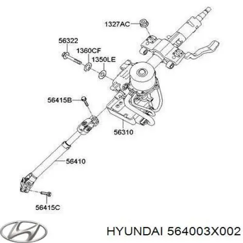  Columna de dirección inferior para KIA Cerato 