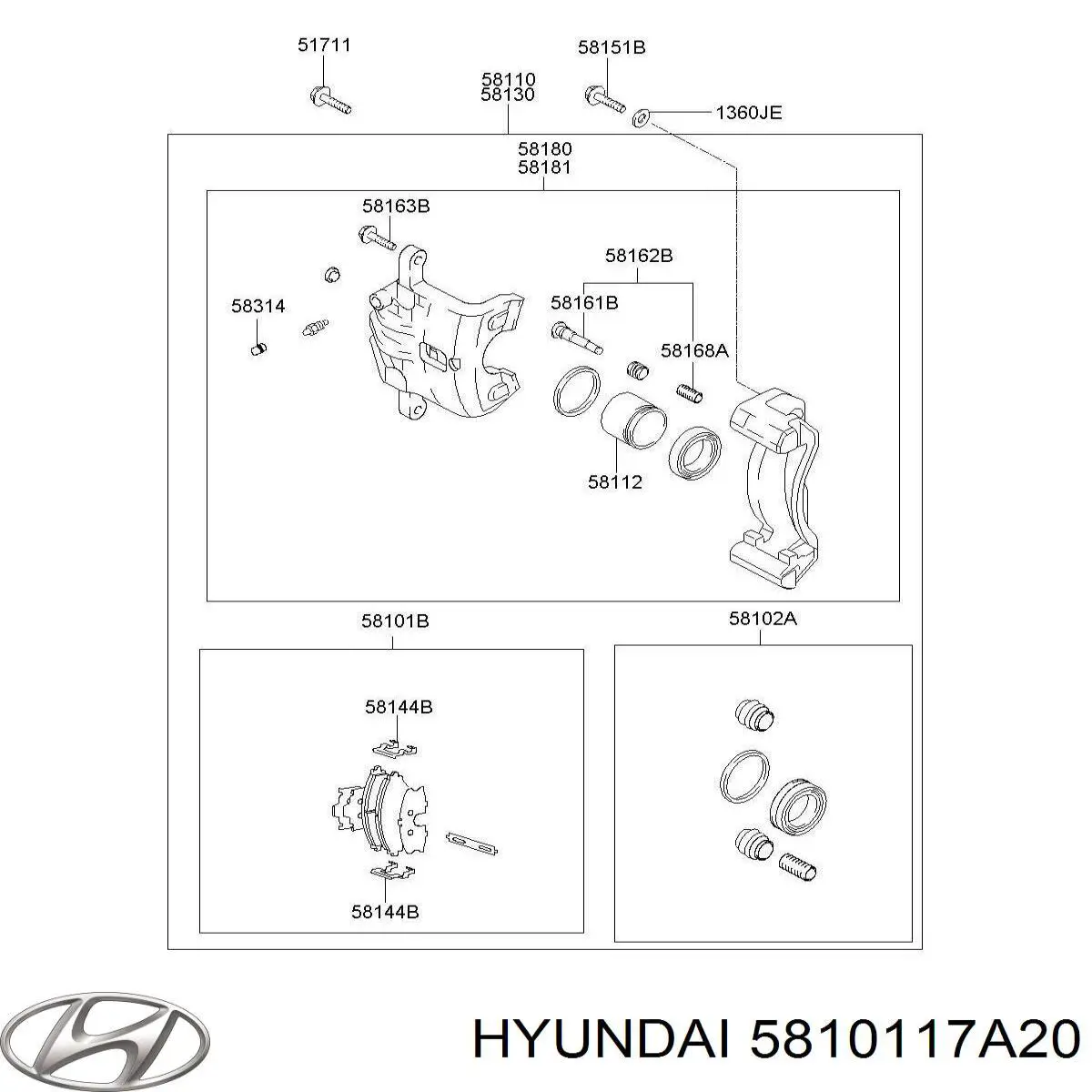 5810117A20 Hyundai/Kia pastillas de freno delanteras