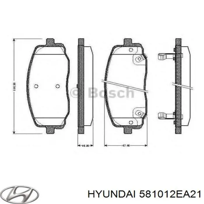 581012EA21 Hyundai/Kia pastillas de freno delanteras