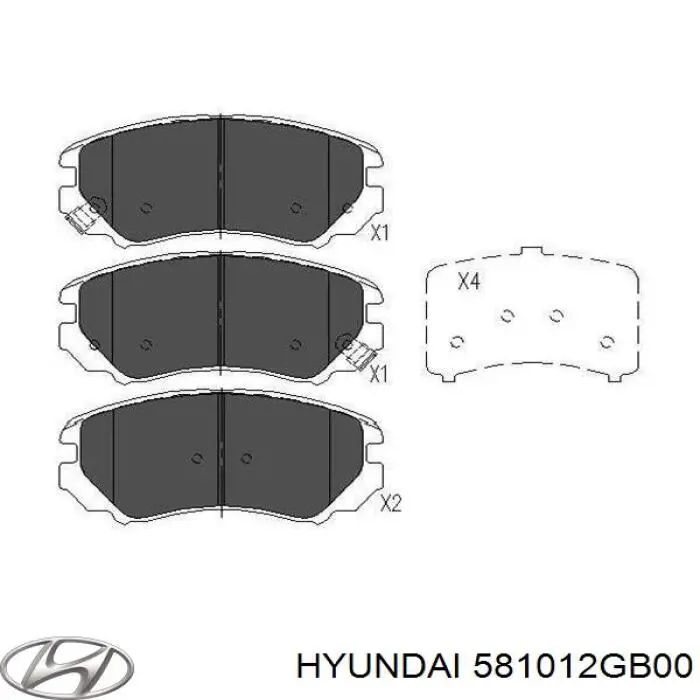 581012GB00 Hyundai/Kia pastillas de freno delanteras