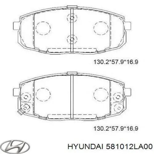 581012LA00 Hyundai/Kia pastillas de freno delanteras