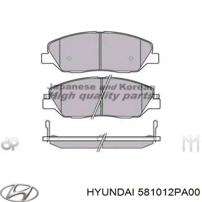 581012PA00 Hyundai/Kia pastillas de freno delanteras