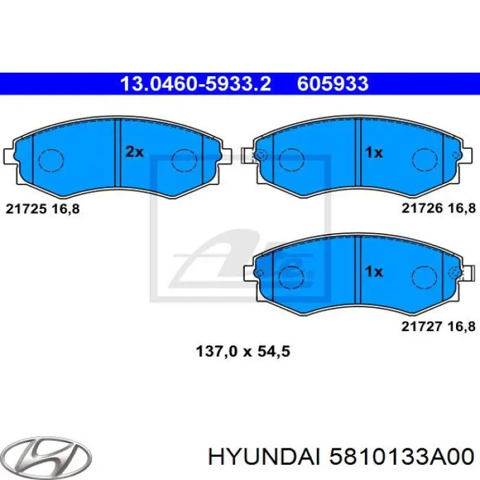 5810133A00 Hyundai/Kia pastillas de freno delanteras