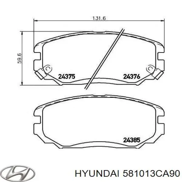 581013CA90 Hyundai/Kia pastillas de freno delanteras