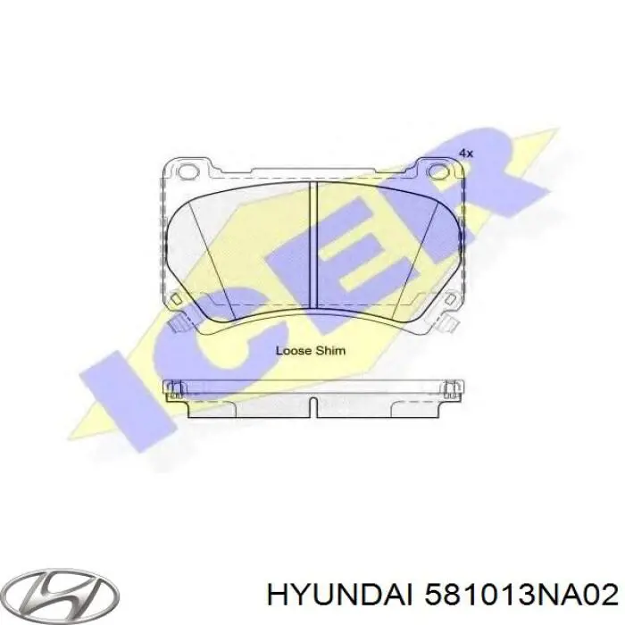 581013NA02 Hyundai/Kia pastillas de freno delanteras