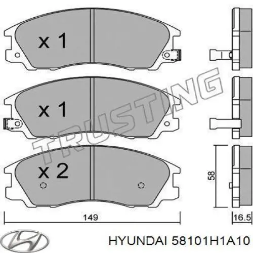 58101H1A10 Hyundai/Kia pastillas de freno delanteras