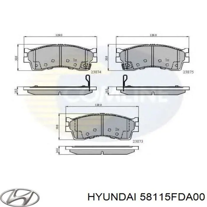 58115FDA00 Hyundai/Kia pastillas de freno delanteras