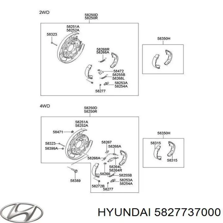  Kit reparación, palanca freno detención (pinza freno) para Hyundai Santamo 