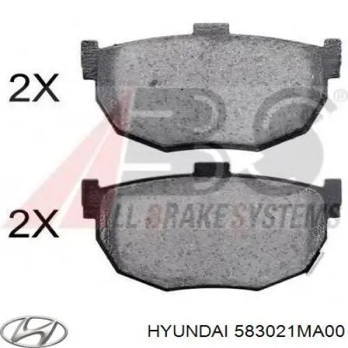 583021MA00 Hyundai/Kia pastillas de freno traseras