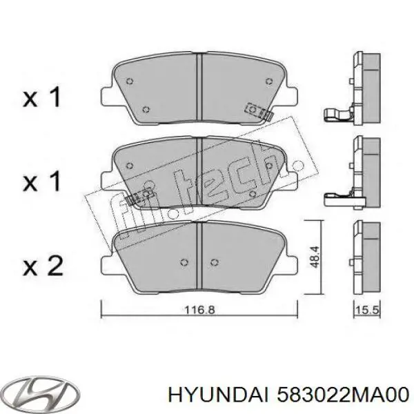 583022MA00 Hyundai/Kia pastillas de freno traseras