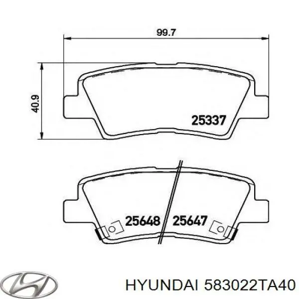 583022TA40 Hyundai/Kia pastillas de freno traseras