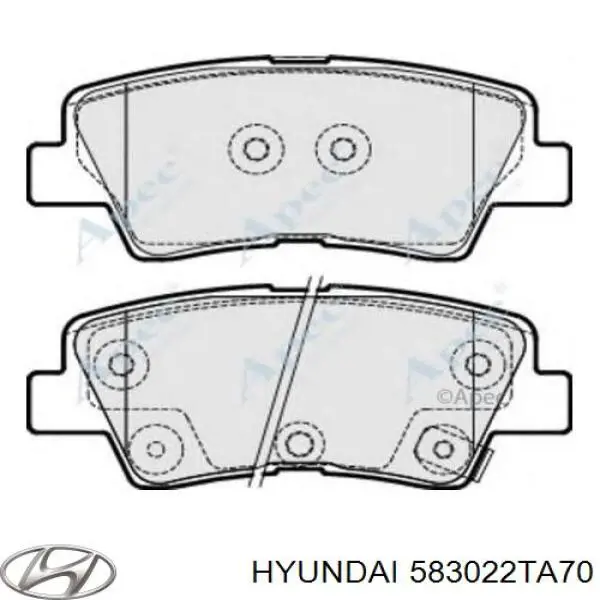 583022TA70 Hyundai/Kia pastillas de freno traseras