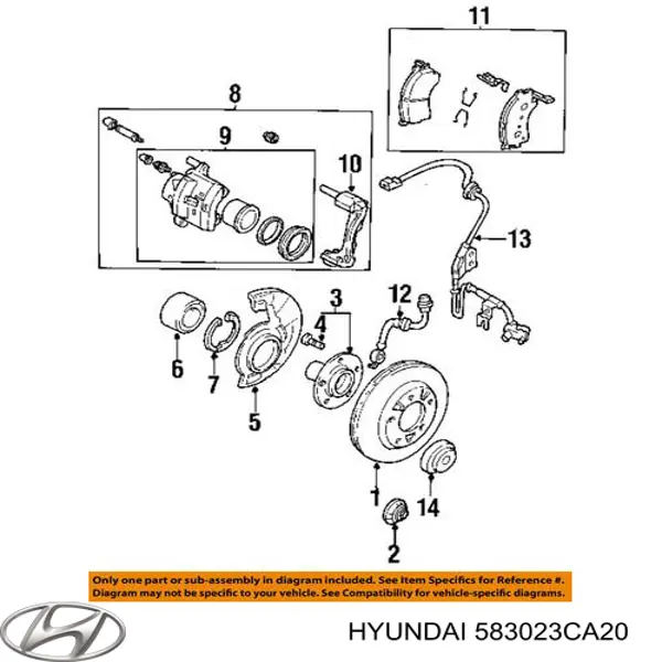 583023CA20 Hyundai/Kia pastillas de freno traseras