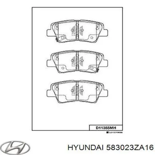 583023ZA16 Hyundai/Kia pastillas de freno traseras